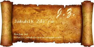 Jakubik Zóra névjegykártya